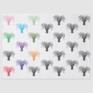 DIY MultiColor Vintage Stylised Octopus Drawing #8 Tissue Paper