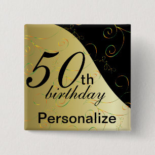 DIY Name & Age Birthday 15 Cm Square Badge