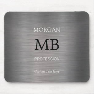 DIY Name Initials Profession, Brushed Steel, Vs 2 Mouse Mat