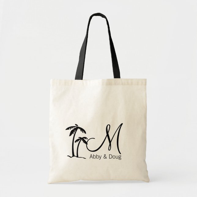DIY Palm Tree Destination Logo Tote Bag (Front)