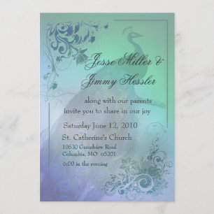 DIY Peacock Theme Wedding Invitation