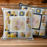 DIY Personalised 13 Photo Collage Template Cushion<br><div class="desc">13 Photo personalised pillow, simply add your own photographs to this great throw pillow .. easy to personalise .. customisable photo template pillow from Ricaso - perfect gift-ideas - features a black frame on the front and a white frame on the back - this delightful cushion will make your room...</div>