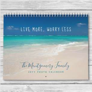 DIY Personalised Tropical Photo Template 2025 Calendar