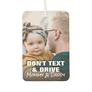 DIY Photo Anti-Texting Quote Rectangle Car Air Freshener