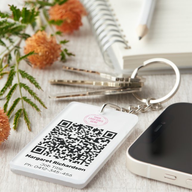 DIY Photo ID Digital QR Code Keychain (Front Right)