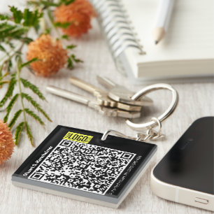 DIY Photo ID Logo Vaccine QR Code  Key Ring
