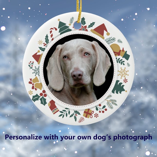 DIY Photo in Christmas Images Border Pet Ceramic Tree Decoration (Creator Uploaded)