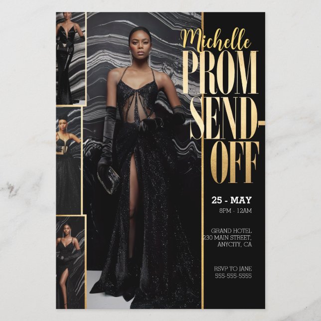 DIY Photo PROM SEND-OFF Luxurious Fashionable  Flyer (Front)