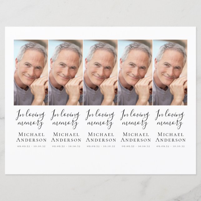 DIY Photo Sympathy Funeral Prayer Bookmark (Front)