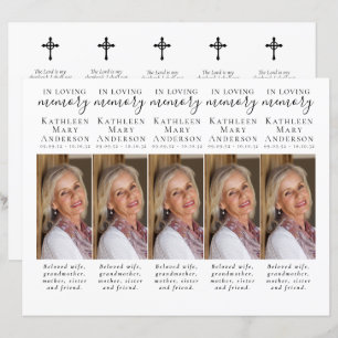 DIY Photo Sympathy Funeral Prayer Bookmark
