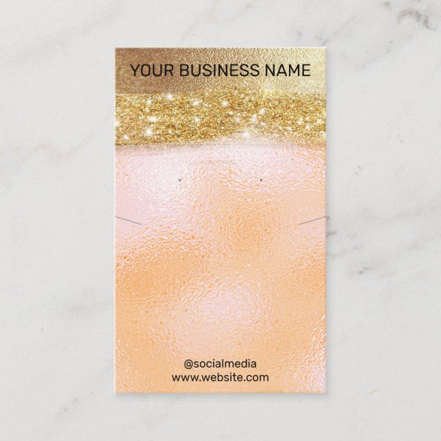 DIY Pink Orange Earring Necklace Display Holder Business Card (Front)