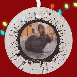 DIY Rabbit on Italy Christmas  Glass Tree Decoration