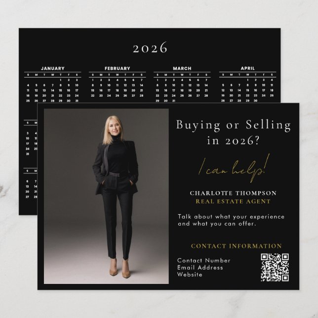 DIY Realtor Buying Selling Real Estate Photo 2026 Holiday Card (Front/Back)