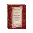 DIY Rose Gold Quinceanera Scroll Invitations