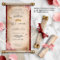 DIY Rose Gold Quinceanera Scroll Invitations