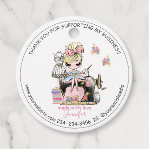 DIY Sewing Thank You Fashion Designe  Favour Tags