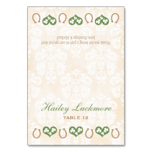 DIY Shamrock and Hearts Horseshoe Tent Place Card