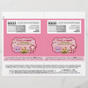 DIY Sweet Jungle Babies 1.55oz Candy Bar Wrappers
