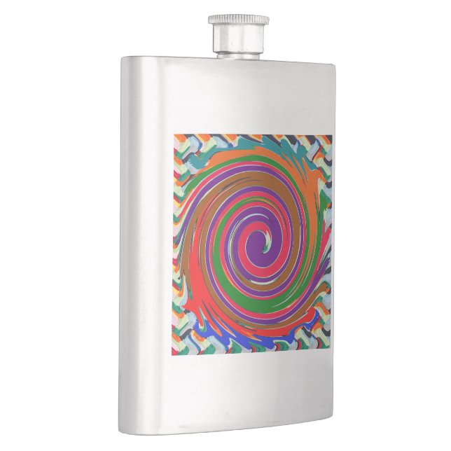 DIY Template ADD photo text 12 colour label Hip Flask (Right)