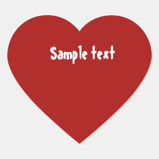 DIY Template easily change colour add photo text Heart Sticker (Front)