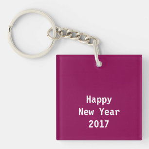 DIY Template EDITable TEXT add photo image NewYear Key Ring