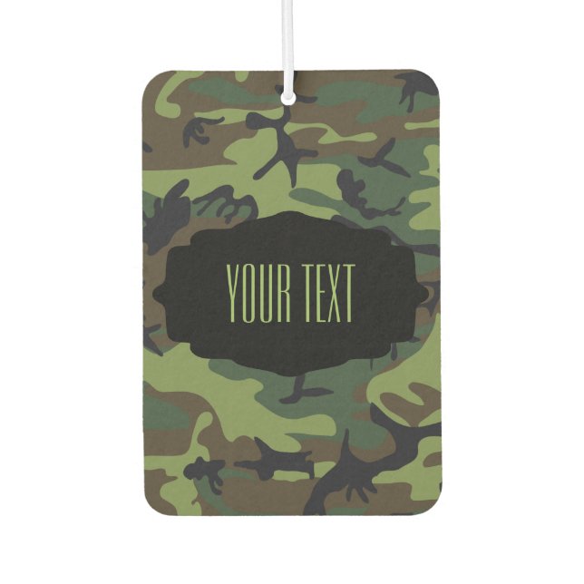 DIY Text Camouflage Pattern Design Car Air Freshener (Front)
