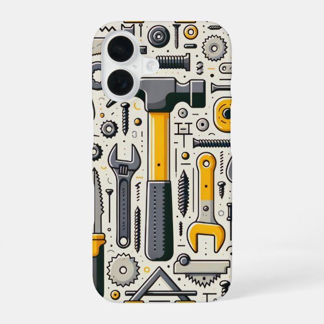 DIY Tool Assortment iPhone 16 Case (Back)