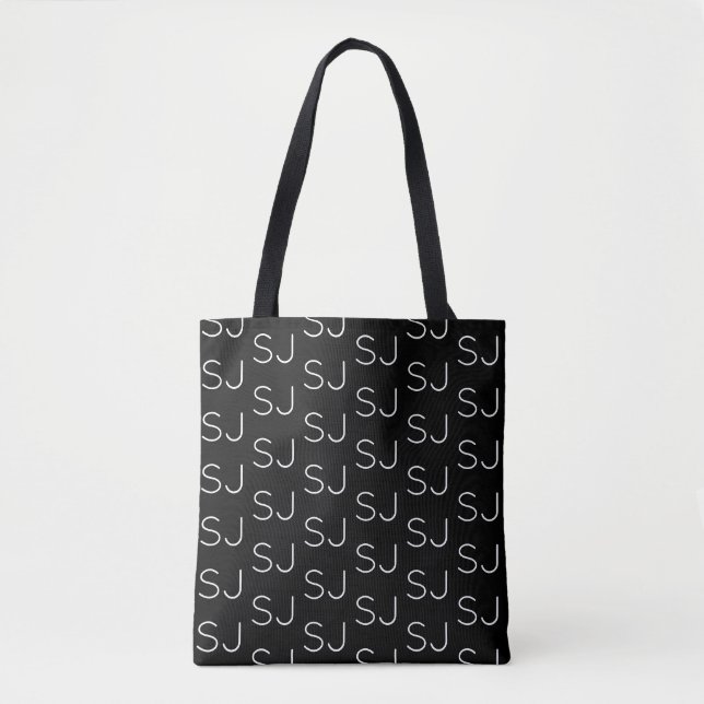 DIY Tote Bag | Custom Monogram Pattern & Colour (Front)
