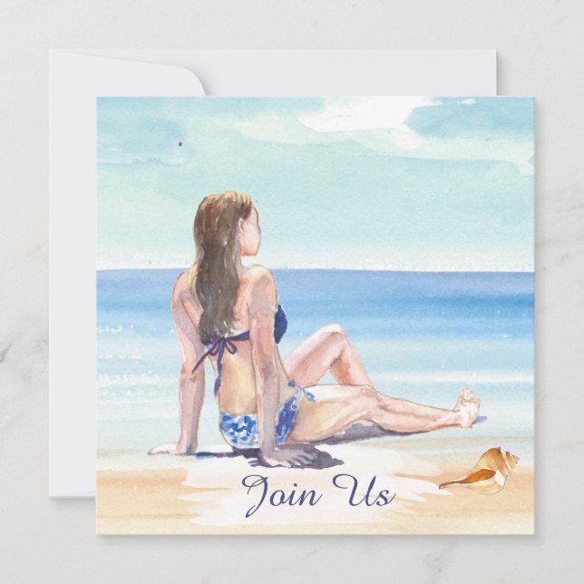 *~* DIY Tropical AR29 Beach ANY EVENT Party  Invitation (Front)