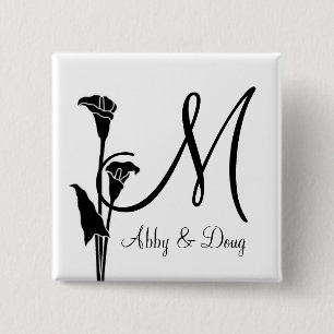 DIY Tulip logo with monogram 15 Cm Square Badge