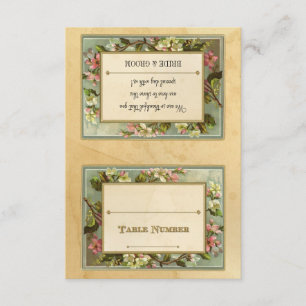 DIY Vintage Apple Blossom, Tea Stained Typography Thank You Card