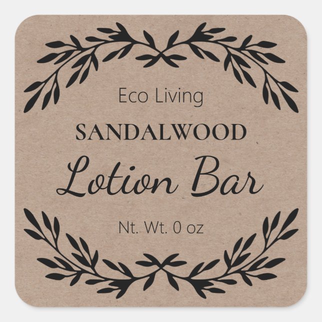 DIY Vintage Lotion Bar Kraft Labels (Front)