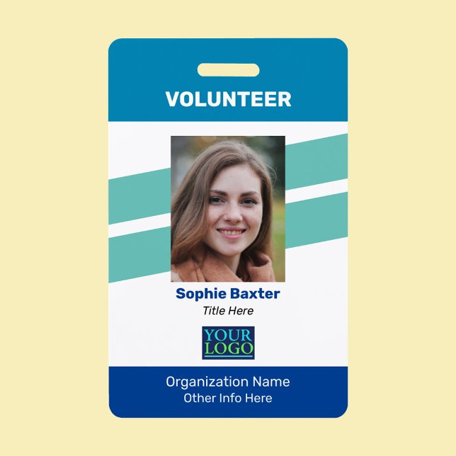 DIY Volunteer, Photo Name Logo & All Info ID Badge (Creator Uploaded)