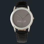 DIY Watch | Custom Name, Colour, Text<br><div class="desc">Are you a Do It Yourselfer? Now you can make your own personalised eWatch wrist watch with our easy to use DIY templates. Add a name. Initials. A monogram. A photo. A logo or other image. This watch is featured in Taupe with white text, but you can choose your own...</div>
