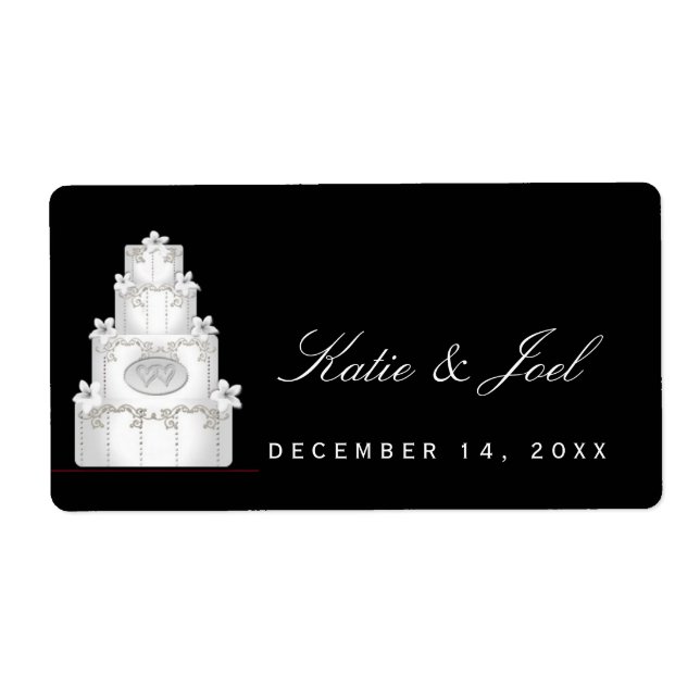 DIY wedding labels  white wedding cake (Front)