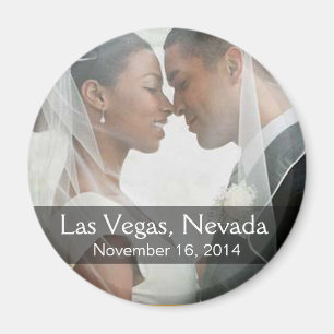 DIY Wedding Photo Round Keepsake Favour Magnet