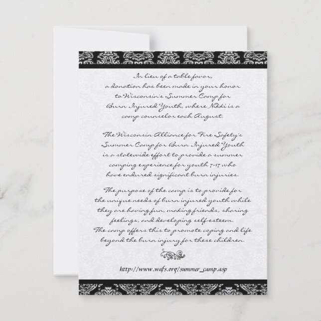 DIY Wedding Table Thank You Card (Front)