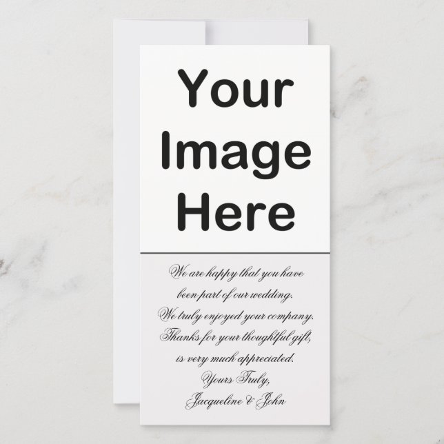 DIY - Wedding Thank You Photo Insert Card (Front)