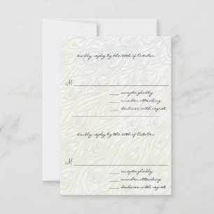 DIY You Cut & Score Peacock Feather Wedding RSVP Card