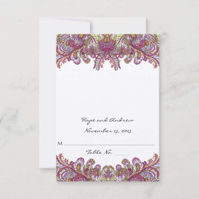 DIY You Score and Fold Tent Wedding Place Cards (Front)