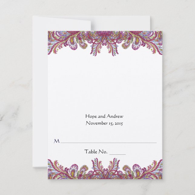 DIY You Score and Fold Tent Wedding Place Cards (Front)