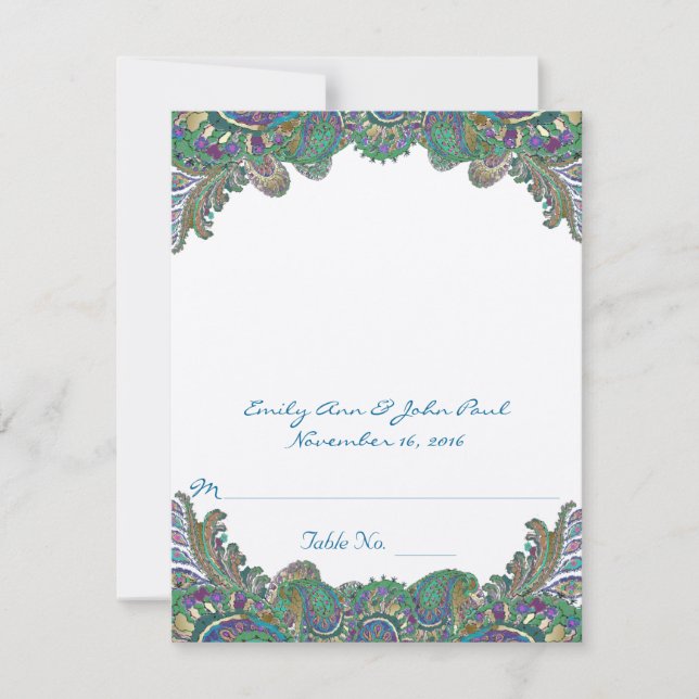 DIY You Score and Fold Tent Wedding Place Cards (Front)