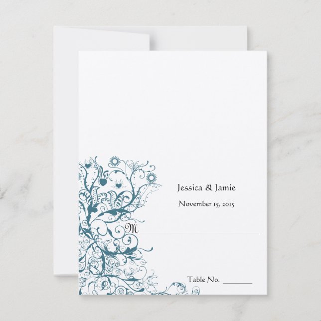 DIY You Score and Fold Tent Wedding Place Cards (Front)