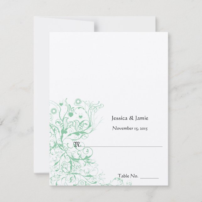 DIY You Score and Fold Tent Wedding Place Cards (Front)