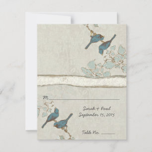 DIY You Score Card Teal Bird Wedding Place Card