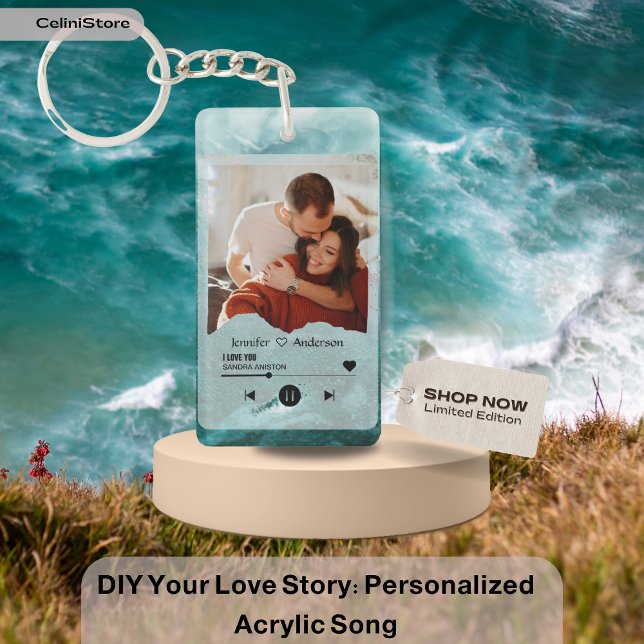 DIY Your Love Story: Personalised Acrylic Song Key Ring (DIY Your Love Story: Personalized Acrylic Song)