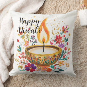 Diya of Devotion Cushion