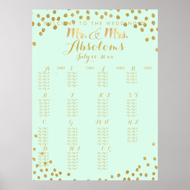 DIYcolor/Faux Gold Confetti/Alpha Seating Poster (Front)