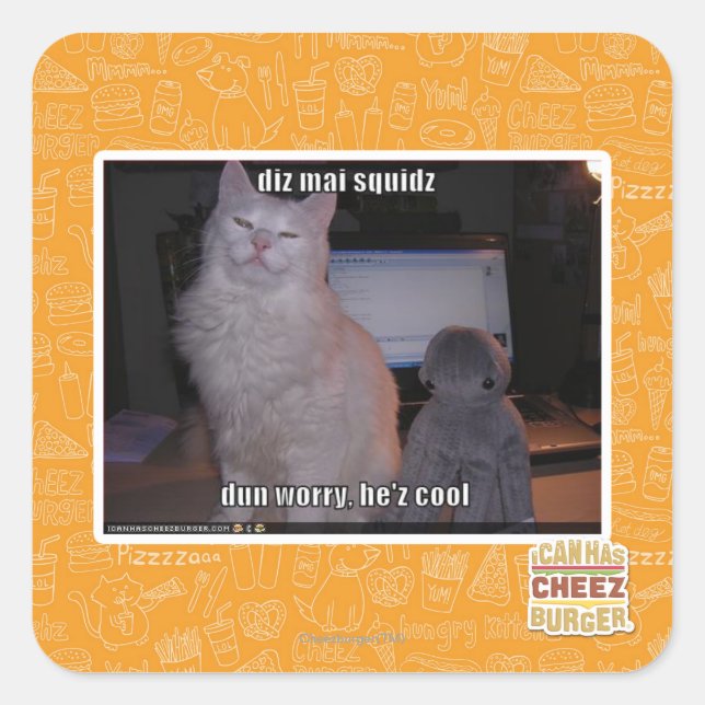 diz mai squidz square sticker (Front)