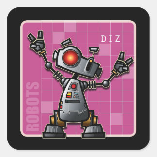 Diz the Robot Square Sticker